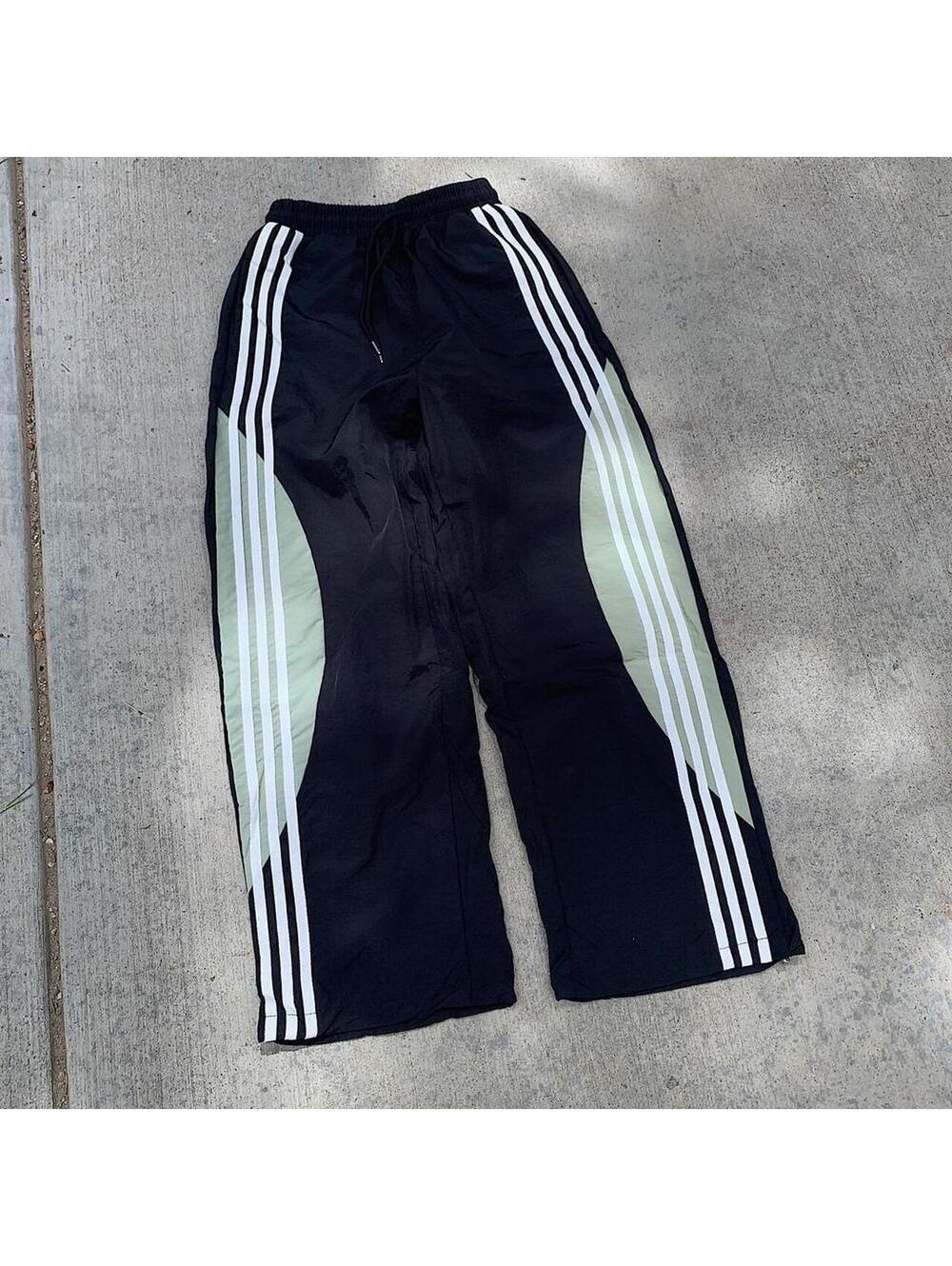 Cyber Y2k 2000s style loose lightweight striped white and black womens - Picture 4 of 8